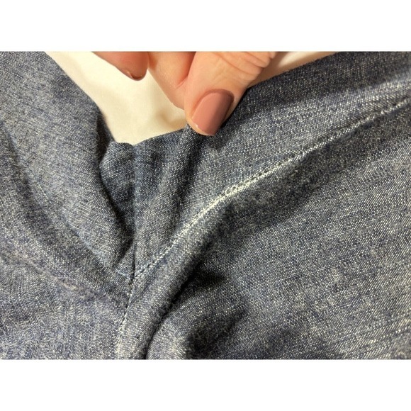 Theory Trouser Jeans Dark Chambray Denim 2 Wide Leg - Picture 8 of 10